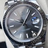 Đồng Hồ Rolex Datejust 41mm 126334-0014 Rep 1:1 Cao Cấp Vỏ Bạc Mặt Xám Cọc Số Vạch Dây Kim Loại Jubilee