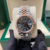 Đồng Hồ Rolex Datejust 36mm 126231-0013 Rep 1:1 Cao Cấp Vỏ Demi Vàng Hồng Mặt Xám Cọc Số Vạch Dây Kim Loại Jubilee