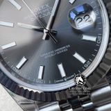 Đồng Hồ Rolex Datejust 41mm 126334-0014 Rep 1:1 Cao Cấp Vỏ Bạc Mặt Xám Cọc Số Vạch Dây Kim Loại Jubilee