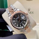 Đồng Hồ Rolex Datejust 36mm 126231-0013 Rep 1:1 Cao Cấp Vỏ Demi Vàng Hồng Mặt Xám Cọc Số Vạch Dây Kim Loại Jubilee