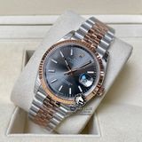 Đồng Hồ Rolex Datejust 36mm 126231-0013 Rep 1:1 Cao Cấp Vỏ Demi Vàng Hồng Mặt Xám Cọc Số Vạch Dây Kim Loại Jubilee