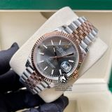 Đồng Hồ Rolex Datejust 36mm 126231-0013 Rep 1:1 Cao Cấp Vỏ Demi Vàng Hồng Mặt Xám Cọc Số Vạch Dây Kim Loại Jubilee