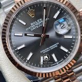 Đồng Hồ Rolex Datejust 36mm 126231-0013 Rep 1:1 Cao Cấp Vỏ Demi Vàng Hồng Mặt Xám Cọc Số Vạch Dây Kim Loại Jubilee