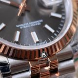 Đồng Hồ Rolex Datejust 36mm 126231-0013 Rep 1:1 Cao Cấp Vỏ Demi Vàng Hồng Mặt Xám Cọc Số Vạch Dây Kim Loại Jubilee