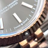 Đồng Hồ Rolex Datejust 36mm 126231-0013 Rep 1:1 Cao Cấp Vỏ Demi Vàng Hồng Mặt Xám Cọc Số Vạch Dây Kim Loại Jubilee