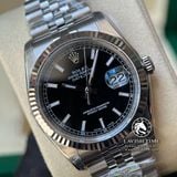 Đồng Hồ Rolex Datejust 36mm 116234-0085 Rep 1:1 Chế Tác Vỏ Bạc Mặt Đen Cọc Số Vạch Dây Kim Loại Jubilee