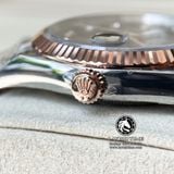 Đồng Hồ Rolex Datejust 36mm 126231-0019 Rep 1:1 Cao Cấp Vỏ Demi Vàng Hồng Mặt Đen Cọc Số Đính Đá Dây Kim Loại Julibee