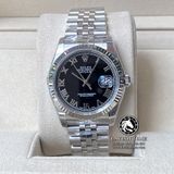 Đồng Hồ Rolex Datejust 36mm 116234-0085 Rep 1:1 Chế Tác Vỏ Bạc Mặt Đen Cọc Số La Mã Dây Kim Loại Jubilee