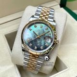 Đồng Hồ Rolex Datejust 36mm 126233 Rep 1:1 Chế Tác Vỏ Demi Bọc Vàng Mặt Xà Cừ Tím Cọc Số Đính Đá Dây Kim Loại Jubilee