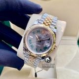 Đồng Hồ Rolex Datejust 41mm 126333-0020 Rep 1:1 Chế Tác Vỏ Demi Bọc Vàng Mặt Xám Cọc Số La Mã Dây Kim Loại Jubilee