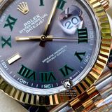 Đồng Hồ Rolex Datejust 41mm 126333-0020 Rep 1:1 Chế Tác Vỏ Demi Bọc Vàng Mặt Xám Cọc Số La Mã Dây Kim Loại Jubilee