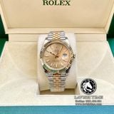 Đồng Hồ Rolex Datejust 41mm 126333-0010 Rep 1:1 Chế Tác Vỏ Demi Bọc Vàng Mặt Vàng Cọc Số Vạch Dây Kim Loại Jubilee