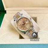 Đồng Hồ Rolex Datejust 41mm 126333-0010 Rep 1:1 Chế Tác Vỏ Demi Bọc Vàng Mặt Vàng Cọc Số Vạch Dây Kim Loại Jubilee