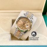 Đồng Hồ Rolex Datejust 41mm 126333-0010 Rep 1:1 Chế Tác Vỏ Demi Bọc Vàng Mặt Vàng Cọc Số Vạch Dây Kim Loại Jubilee