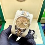 Đồng Hồ Rolex Datejust 41mm 126333-0010 Rep 1:1 Chế Tác Vỏ Demi Bọc Vàng Mặt Vàng Cọc Số Vạch Dây Kim Loại Jubilee