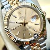 Đồng Hồ Rolex Datejust 41mm 126333-0010 Rep 1:1 Chế Tác Vỏ Demi Bọc Vàng Mặt Vàng Cọc Số Vạch Dây Kim Loại Jubilee