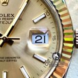 Đồng Hồ Rolex Datejust 41mm 126333-0010 Rep 1:1 Chế Tác Vỏ Demi Bọc Vàng Mặt Vàng Cọc Số Vạch Dây Kim Loại Jubilee