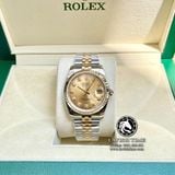 Đồng Hồ Rolex Datejust 36mm 116233 Rep 1:1 Chế Tác Vỏ Demi Bọc Vàng Mặt Vàng Cọc Số Đính Đá Dây Kim Loại Jubilee