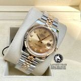 Đồng Hồ Rolex Datejust 36mm 116233 Rep 1:1 Chế Tác Vỏ Demi Bọc Vàng Mặt Vàng Cọc Số Đính Đá Dây Kim Loại Jubilee