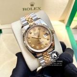 Đồng Hồ Rolex Datejust 36mm 116233 Rep 1:1 Chế Tác Vỏ Demi Bọc Vàng Mặt Vàng Cọc Số Đính Đá Dây Kim Loại Jubilee