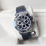 Đồng hồ Rolex Cosmograph Daytona 116519LN-0025 Rep 1:1 Cao Cấp Vỏ Bạc Mặt Đen Dây Cao Su