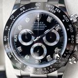 Đồng hồ Rolex Cosmograph Daytona 116519LN-0025 Rep 1:1 Cao Cấp Vỏ Bạc Mặt Đen Dây Cao Su