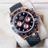 Đồng Hồ Rolex Cosmograph Daytona 116515LN-0012 Rep 1:1 Cao Cấp Vỏ Vàng Hồng Mặt Đen Dây Cao Su