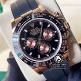 Đồng Hồ Rolex Cosmograph Daytona 116515LN-0012 Rep 1:1 Cao Cấp Vỏ Vàng Hồng Mặt Đen Dây Cao Su