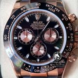 Đồng Hồ Rolex Cosmograph Daytona 116515LN-0012 Rep 1:1 Cao Cấp Vỏ Vàng Hồng Mặt Đen Dây Cao Su