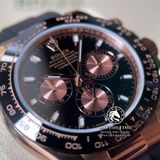 Đồng Hồ Rolex Cosmograph Daytona 116515LN-0012 Rep 1:1 Cao Cấp Vỏ Vàng Hồng Mặt Đen Dây Cao Su