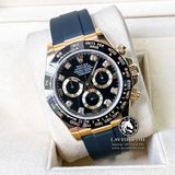 Đồng Hồ Rolex Cosmograph Daytona 116518LN-0078 Rep 1:1 Cao Cấp Vỏ Vàng Kim Mặt Đen Dây Cao Su