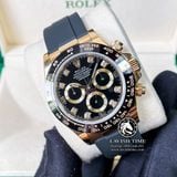 Đồng Hồ Rolex Cosmograph Daytona 116518LN-0078 Rep 1:1 Cao Cấp Vỏ Vàng Kim Mặt Đen Dây Cao Su