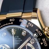 Đồng Hồ Rolex Cosmograph Daytona 116518LN-0078 Rep 1:1 Cao Cấp Vỏ Vàng Kim Mặt Đen Dây Cao Su