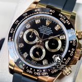 Đồng Hồ Rolex Cosmograph Daytona 116518LN-0078 Rep 1:1 Cao Cấp Vỏ Vàng Kim Mặt Đen Dây Cao Su