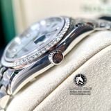 Đồng Hồ Rolex Datejust 36mm 126284MDJ Rep 1:1 Cao Cấp Vỏ Bạc Niềng Bezel Đính Đá Mặt Xà Cừ Trắng Cọc Số Đính Đá Dây Kim Loại Jubilee