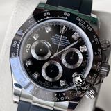 Đồng hồ Rolex Cosmograph Daytona 116519LN-0025 Rep 1:1 Cao Cấp Vỏ Bạc Mặt Đen Dây Cao Su