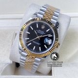 Đồng Hồ Rolex Datejust 41mm 126333-0014 Rep 1:1 Cao Cấp Vỏ Demi Vàng Kim Mặt Đen Cọc Số Vạch Dây Kim Loại Jubilee