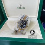 Đồng Hồ Rolex Datejust 41mm 126333-0014 Rep 1:1 Cao Cấp Vỏ Demi Vàng Kim Mặt Đen Cọc Số Vạch Dây Kim Loại Jubilee