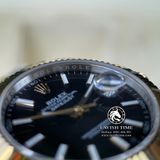 Đồng Hồ Rolex Datejust 41mm 126333-0014 Rep 1:1 Cao Cấp Vỏ Demi Vàng Kim Mặt Đen Cọc Số Vạch Dây Kim Loại Jubilee