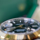 Đồng Hồ Rolex Datejust 41mm 126333-0014 Rep 1:1 Cao Cấp Vỏ Demi Vàng Kim Mặt Đen Cọc Số Vạch Dây Kim Loại Jubilee