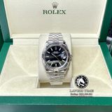 Đồng Hồ Rolex Datejust 41mm 126334-0018 Rep 1:1 Cao Cấp Vỏ Bạc Mặt Đen Cọc Số Vạch Dây Kim Loại Jubilee