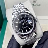 Đồng Hồ Rolex Datejust 41mm 126334-0018 Rep 1:1 Cao Cấp Vỏ Bạc Mặt Đen Cọc Số Vạch Dây Kim Loại Jubilee