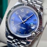 Đồng Hồ Rolex Datejust 41mm 126334-0026 Rep 1:1 Cao Cấp Vỏ Bạc Mặt Xanh Dương Cọc Số La Mã Dây Kim Loại Jubilee