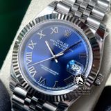 Đồng Hồ Rolex Datejust 41mm 126334-0026 Rep 1:1 Cao Cấp Vỏ Bạc Mặt Xanh Dương Cọc Số La Mã Dây Kim Loại Jubilee