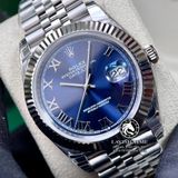 Đồng Hồ Rolex Datejust 41mm 126334-0026 Rep 1:1 Cao Cấp Vỏ Bạc Mặt Xanh Dương Cọc Số La Mã Dây Kim Loại Jubilee