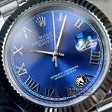 Đồng Hồ Rolex Datejust 41mm 126334-0026 Rep 1:1 Cao Cấp Vỏ Bạc Mặt Xanh Dương Cọc Số La Mã Dây Kim Loại Jubilee