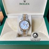 Đồng Hồ Rolex Datejust 36mm 126233MDJ Rep 1:1 Cao Cấp Vỏ Demi Vàng Kim Mặt Xà Cừ Trắng Cọc Số Đính Đá Dây Kim Loại Jubilee
