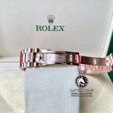 Đồng Hồ Rolex Day-Date 40mm 228345RBR-0006 Rep 1:1 Cao Cấp Vỏ Vàng Hồng Niềng Đính Đá Mặt Nâu Chocolate Cọc Số Đính Đá Baguette Dây Kim Loại