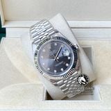 Đồng Hồ Rolex Datejust 41mm 126334-0006 Rep 1:1 Cao Cấp Vỏ Bạc Mặt Xám Cọc Số Đá Dây Kim Loại Jubilee