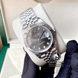 Đồng Hồ Rolex Datejust 41mm 126334-0006 Rep 1:1 Cao Cấp Vỏ Bạc Mặt Xám Cọc Số Đá Dây Kim Loại Jubilee